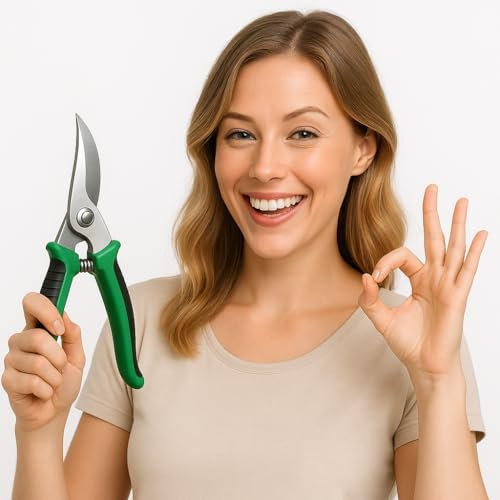 Gartenschere ergonomisch mit scharfen Edelstahlklingen – Profi Astschere für Damen & Herren – Ideal zum Schneiden von Ästen, Rosen & Sträuchern – rutschfester Griff, sicher & handlich
