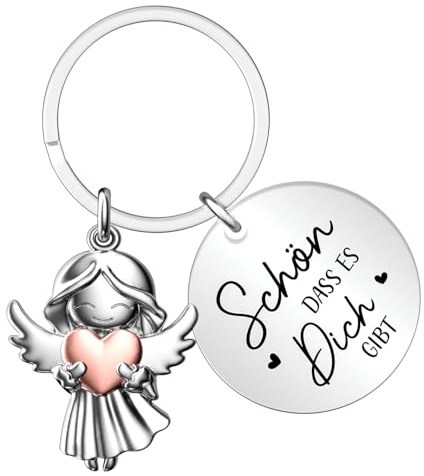 Cadimus Schutzengel Schlüsselanhänger,Engel Schlüsselanhänger mit Herz,Engel Anhänger Geschenke Frauen,Liebesgeschenke Für Partner Papa Mama Beste Freundin,Geschenke für Geburtstag Weihnachten