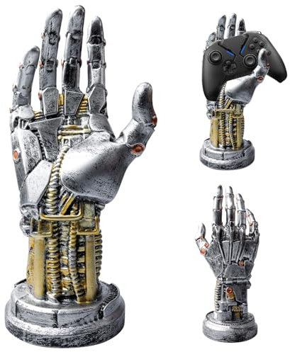 Cyberpunk Support pour Casque Et Manette: Support Casque Gamer, Statue De Main Mécanique Créative, Main Mécanique Cyberpunk Décoration De Bureau, Support De Casque De Jeu
