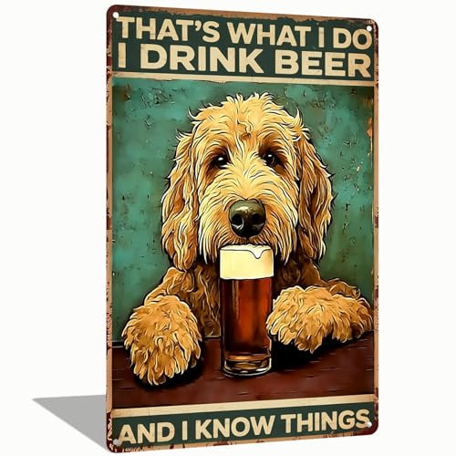 That's What I Do - Drink Beer & Know Things Metal Tin Sign 8x12 Inch - Pub Wall Art for Man Cave, Bars, Home Brewers - Funny Drinking Quote Tin Sign (2568)