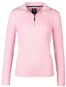Rydale Ladies Quarter Zip Cable Knit Jumper Womens Chunky Knitted Sweater Long Sleeve Pullover Half Zip V Neck Jumpers