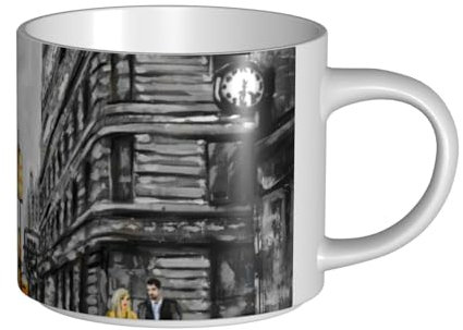 GSGCSBYMLG Love from New York Printed Large-Capacity Ceramic Mugs Ceramic Coffee Cup