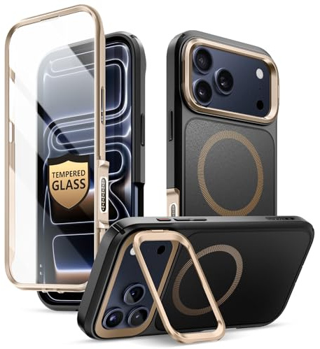 i-BLASON for iPhone 17 Pro Case MagSafe with Stand [9H+ Tempered Glass Screen Protector] [Military-Grade Protection] [Camera Control Button] Full-Body Heavy Duty Magnetic Phone Case 6.3'' (Desert)