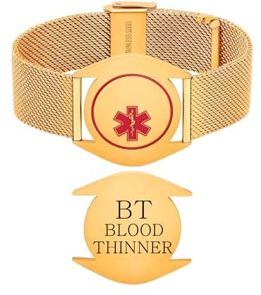 Vivaday Stilvolles medizinisches Alarmarmband | Personalisiertes Edelstahlarmband zur Zustandserkennung | Bequeme Passform für jeden Tag | Unisex für Outdoor & Sport | Mit Infokartentasche YA6080