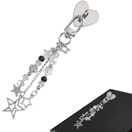 Sinbana Süße Charm Kette für Kindle, Sternperle Schlüsselanhänger Anhänger Haken Dekoratives E-Reader Zubehör als Kindle Handy Dekoration Geschenk Frauen
