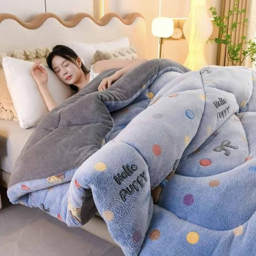 YWQJL Steppdecke Ohne Bezug Winterbettdecke Warm Federdecke Dicke Bettdecke Warm Winter Wohndecke Baumwolle Federbettdecke Bettdecke Ohne Bezug Lamm-Kaschmir(#6,200x230cm/4kg)
