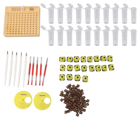 Queen Bee Rearing System Plastic Breeding Cell Cup Kit Beekeeping Grafting Equipment Supplies for Professional Beekeepers Planet Conscious Durable Plastic Material 110 Cell Cups