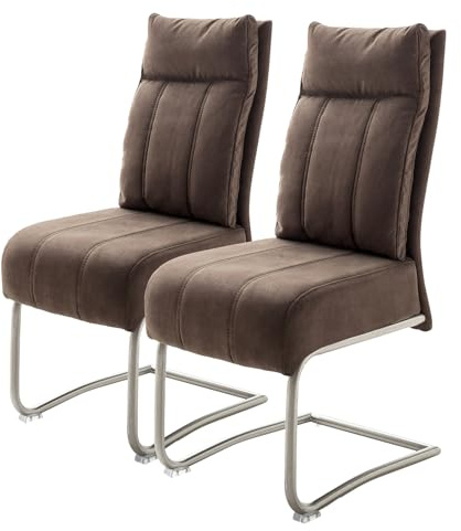 home24 Freischwinger 2er-Set Metall Textil 65 x 45 x 101 cm