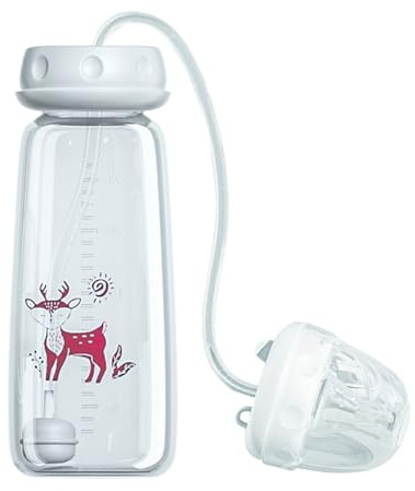 Anti-Kolik-Trinkflasche, 240ml Handfrei-Babyflasche Aus Silikon, Trinkflasche Mit Saugnippel Und Trinkhalm, Schnellfluss-Sauger Ab 3 Monaten Mit Schlauch-Trinksystem Für Babys