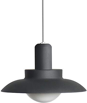 Modern LED Grau Pendelleuchte Höhenverstellbar Metall Glas Lampenschirm Wasserdichter IP54 Außen/Innen Hängeleuchte Garten Flur Balkon Pavillon Villa Trauben Rahmen Pendellampe Warmweiß 5W