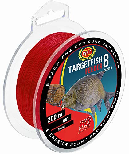 WFT TF8 Feeder Blood red 0,09mm 200m 6Kg - Geflochtene Angelschnur zum Feederangeln, Feederschnur, Geflechtschnur für Friedfische
