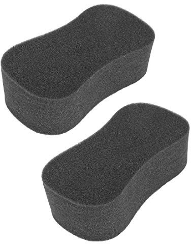 X AUTOHAUX 2uds 8-Formas Multi-Funcional Limpieza Esponjas Negro para Coche Cuidado