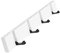 Porte-manteau mural pliable moderne en bois - Pour manteaux, chapeaux, écharpes, clés - Blanc - 4 crochets