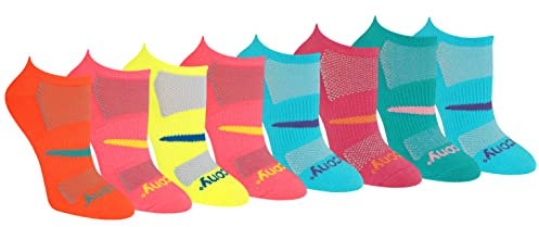 Saucony Damen Rundry Performance Super Lite No-Show Athletic Pairs Socken, Leicht Sortiert (8 Paar), M (8er Pack)