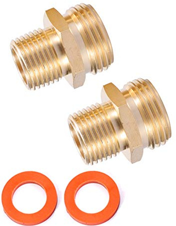 Kbrotech 3 4 GHT maschio x 3 4 NPT connettore maschio adattatore in ottone tubo da giardino a tubo NPT raccordo doppia filettatura maschio lunghezza 3 4 x 3 4 NPT 2 pezzi 3 4”GHT Male x 1 2”NPT Male