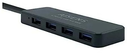 AISENS - A106-0399 HUB USB 3.0, Typ A/M-4xTyp A/H, schwarz, 30 cm