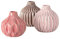 WHW Whole House Worlds Iconic Scandi Baby-Vasen, 3er-Set, geriffelt, Rosa, Mauve und Dusty Rose, Crackle Suffused, 10,7 cm Durchmesser x 10,7 cm Höhe, modernes Wohndesign