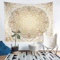 Boho Mandala Wandteppich 130x150cm Tapisserie böhmischen Stil für Teenager Luxus Golden Weiß Mandala Dekor Wandbehang Exotisches Blumenmuster Wandtuch