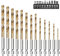 Mostop Steinbohrer bohrer set, Titanium Twist Drill Bits & Electric Screwdriver Bits, 13 Stück Bohrer Tool 1.5mm-6.5mm,zum Bohren Beton,Stein, Keramikfliesen
