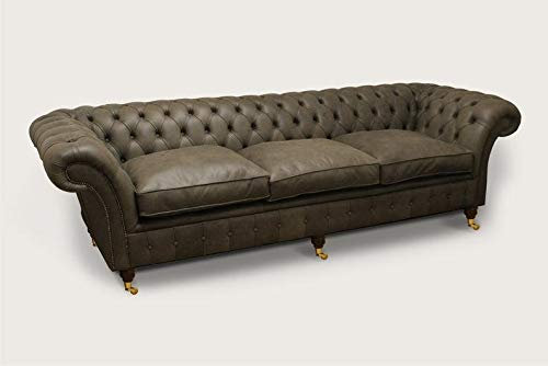 jvmoebel XXL Big Sofa 4 Sitzer Couch Chesterfield Polster Garnitur Leder Textil Braun Neu