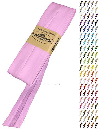 Sandras-Bastelladen Schrägband/Einfassband Baumwolle Uni gefalzt 5m x 20mm 797-Azalee