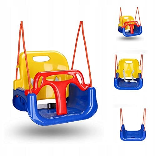 COIL Kinderschaukel Babyschaukel Outdoor 3-in-1 Schaukel Baby Verstellbarer Kinderschaukel Indoor mit Rückenlehne Schaukel Indoor Kinderschaukelsitz Kleinkind Schaukel (C0348-Blau)