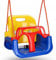 COIL Columpio infantil para exteriores, 3 en 1, columpio ajustable para niños, para interior con respaldo, columpio para interiores y niños (C0348-azul)