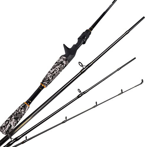 Fiblink 4 Stück Reiserute Casting Angelrute 24 Tonnen Kohlefaser tragbare Rute (2,1 m)