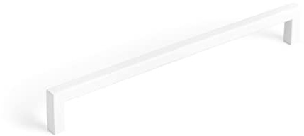Gedotec Poignée barre longue | DER U | blanc mat | Longueur : 168 mm - Perçage : 160 mm | 1 pièce | Poignée pour cuisine | Poignée Meuble