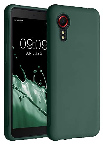 kwmobile Hülle kompatibel mit Samsung Galaxy Xcover 5 Hülle - weiches TPU Silikon Case - Cover geeignet für kabelloses Laden - Moosgrün