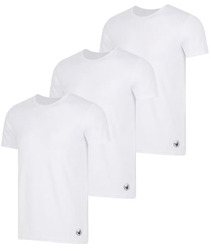 Body Glove Herren-T-Shirts, 3er-Pack, coole einfarbige Unterhemden und Fitness-T-Shirts, Multipack weiße T-Shirts, Crew, Weiß, 3er-Pack, XL