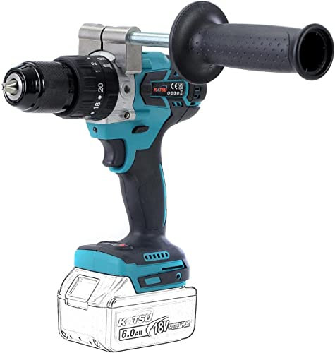 KATSU FIT-BAT 21V Cordless Brushless Impact Drill Driver, 13mm Keyless Chuck, Brushless Motor, 2 Gear Speed, LED Work Light, for Home Improvement and DIY Project, Without Battery and Charger