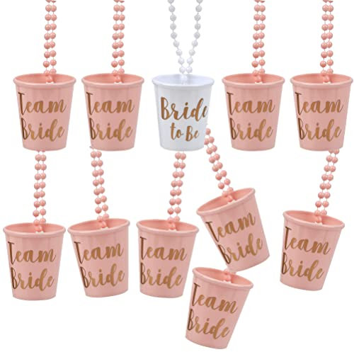 TIMESETL Schnapsgläser mit Kette 12Stück Schnapsglas zum Umhängen Shotgläser zum Umhängen JGA Schnapsgläser Team Braut und Bachelorette Party Cups JGA Shotgläser für Brautparty Dekoration