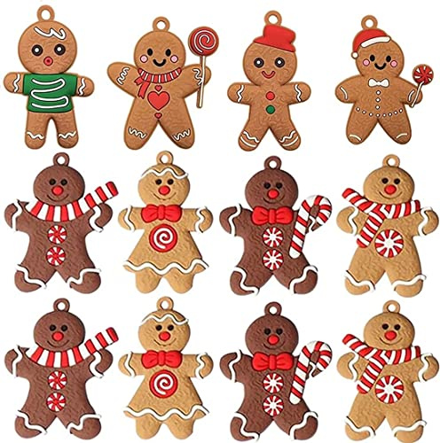 HERZWILD Christmas Gingerbread Ornaments Ginger Man Christmas Tree Hanging Ornaments Decorations (12-jiangbingrenbaby)