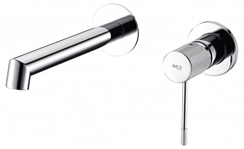 MICE - Grifo de lavabo empotrado - Monomando grifo de baño con sistema de montaje en pared, kit para montaje final Griferia empotrada Serie Line Cromo - GLD038