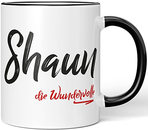 JUNIWORDS Tasse, Shaun, die Wundervolle, Schwarz (5295618)