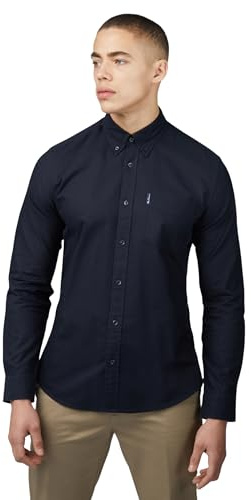 Ben Sherman Lässiges Oxford-Hemd mit Knopfleiste für Herren, Schwarz , L