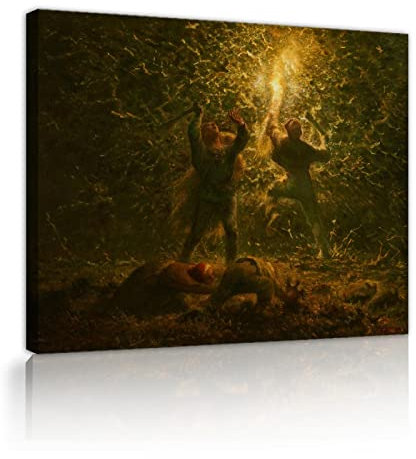 KAWAAI Ländliche Landschaft Gemälde Jagd Vögel in der Nacht von Jean-Francois Hirse Leinwanddruck Wandkunst Berühmte Gemälde für Büro Dekor 45x60cm Innenrahmen