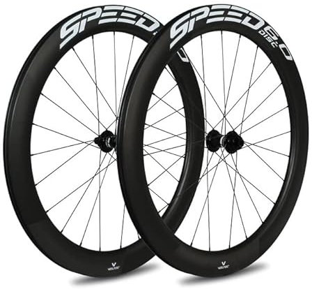 Veltec Unisex – Erwachsene Laufradsatz Speed 6.0 18mm SR Disc Shimano QR, schwarz/weiß, 622-18