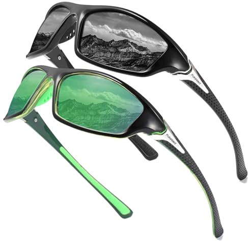 Perfectmiaoxuan Fahrradbrille Polarisierte Sonnenbrille Herren Damen, Vintage Elegant Brillengestell Klassisch, HD-Pilotobjektive,Golf Fahren Angeln Reisebrille Outdoor-Sportarten Mode Sonnenbrille