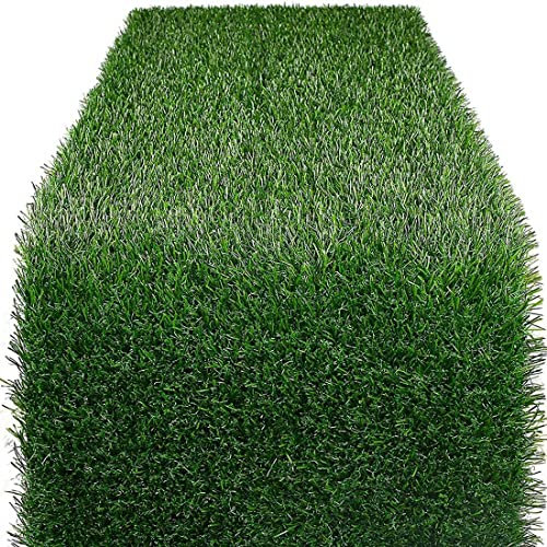 Barabesty Table en Herbe Artificielle pour Mariage, Anniversaire, fête prénatale, 30,5 x 183 cm, Vert