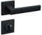 Gavroche Schwarze Türgriffe Türbeschläge Set für Türen dünne quadratische Rosette Türklinken Türdrücker (WC Bad, Mattschwarz, Produktabmessungen: 12,2L x 5,2B)