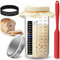 Artcome Sourdough Starter Jar Kit - 24 Oz Container With Aluminum Lid, Date Marked Feeding Band, Silicone Scraper, Cloth Cover and Thermometer Band for Making Bread