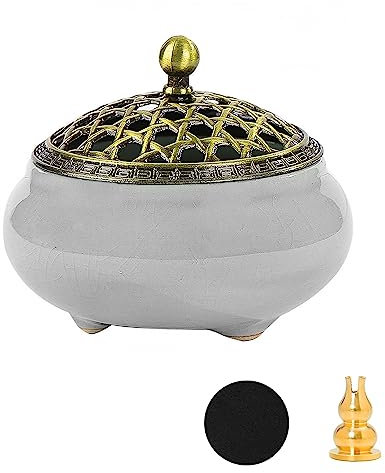 DXiongW Porte-encens en Céramique 9,5x5,5 cm Brûle Encens Charbon Brûleur d Encens Porte-encens Rond Encensoir Brûleur D'encens en Céramique pour Yoga Méditer Salon de Thé Bouche