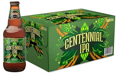 Founders Centennial IPA, Pack 24 Botellas x 33cl, Cerveza Dorada, Aroma Intenso a Limón Con Notable y Persistente Amargor, 7.2% Volumen de Alcohol