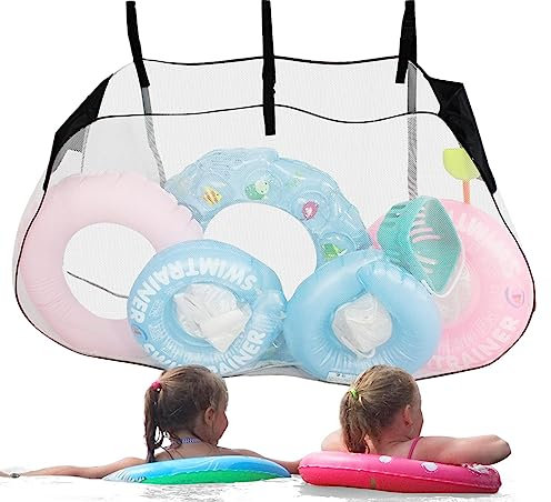 Schwimmerhalter für Zaun | Netztasche Pool-Spielzeug-Organizer | Netztaschen für Poolspielzeug, Aufbewahrungsorganisator für aufblasbares Spielzeug für Poolzubehör, Zaun und Terrasse Linsition