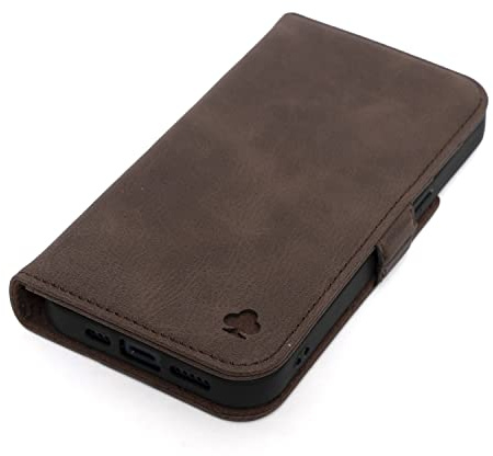 PORTER RILEY - Leather Case for Google Pixel 8 Pro. Premium Genuine Leather Stand Case/Wallet/Cover (Chocolate Brown)