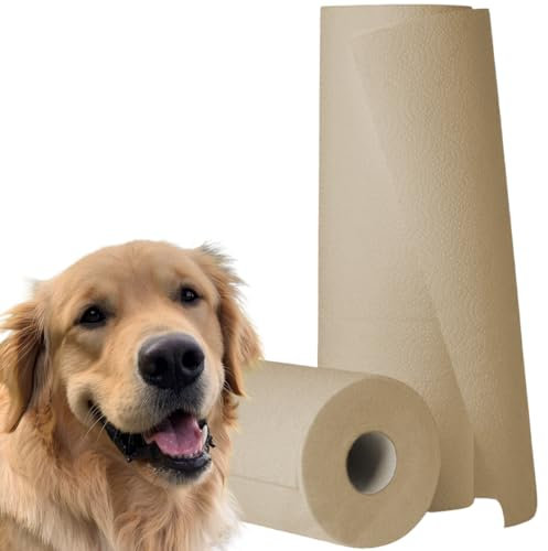 oecolife Hundehandtuch NATURELL, 1 Rolle mit 60 Blatt, saugstark & reißfest, aus 100% ungebleichtem Zellstoff, 55 x 37 cm pro Blatt, speziell für Hunde und andere Haustiere, Fellpflegetuch