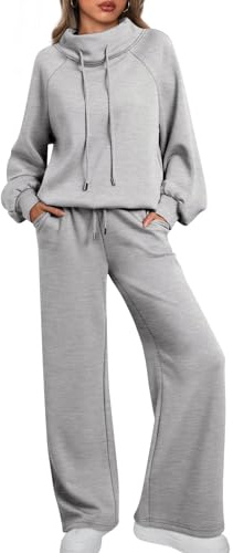 AUTOMET Lounge-Sets für | Sweatshirts mit Kordelzug, weites Bein, elastischer Bund, Seitentaschen