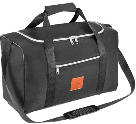 Granori Handgepäck Reisetasche 40x20x25 cm RT2 – Leichte Flugzeug Bord-/ Kabinengepäck Tasche 20 l für Damen und Herren | Max. Maße Flug Gepäck Kabinentasche mit Schultergurt für Ryanair (Schwarz)